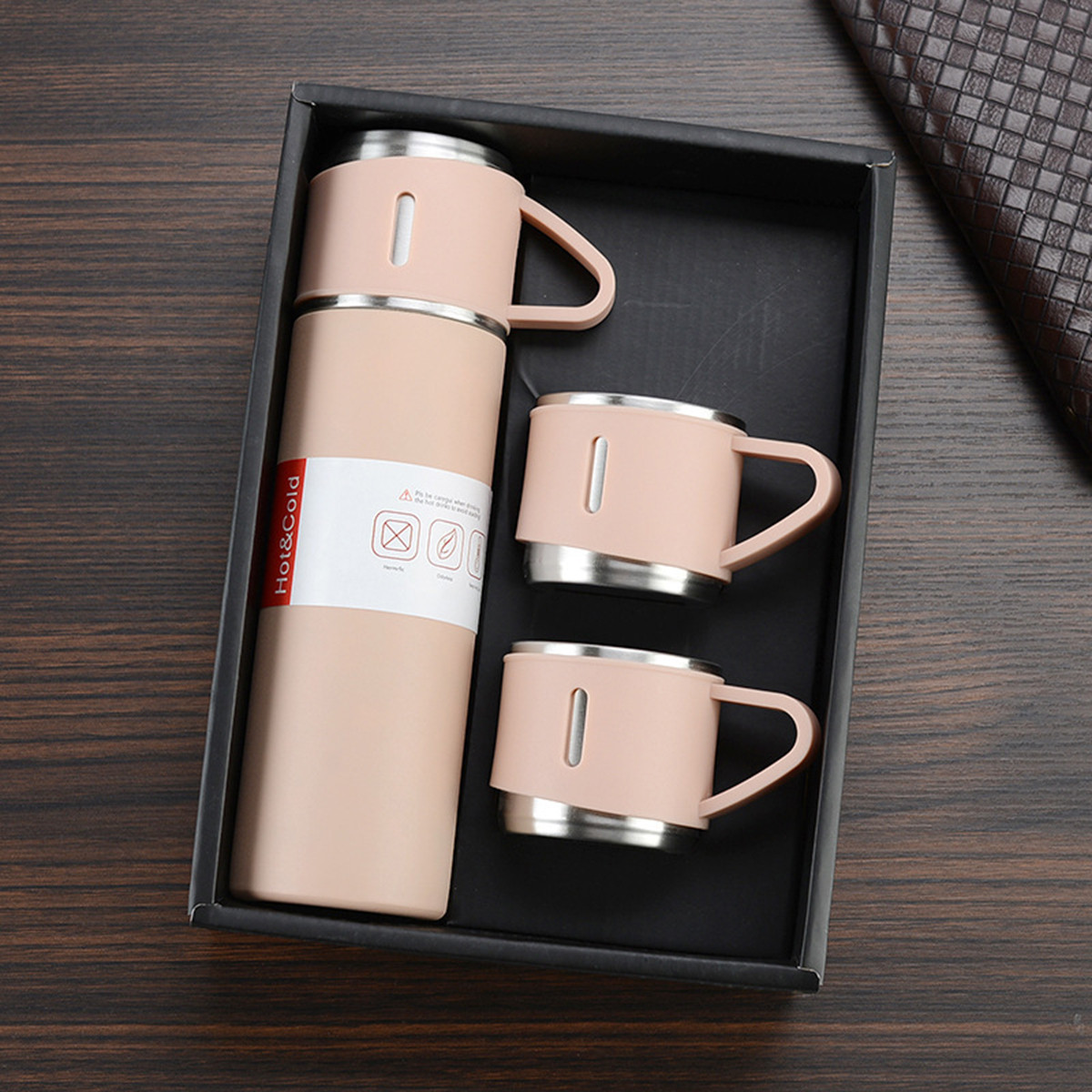 Bộ bình giữ nhiệt kèm 2 ly cách nhiệt vacuum flask -bình giữ nhiệt vacuum 500ml cao cấp - set bình giữ nhiệt inox 500ml kèm 3 cốc cực xịn vacuum flask set