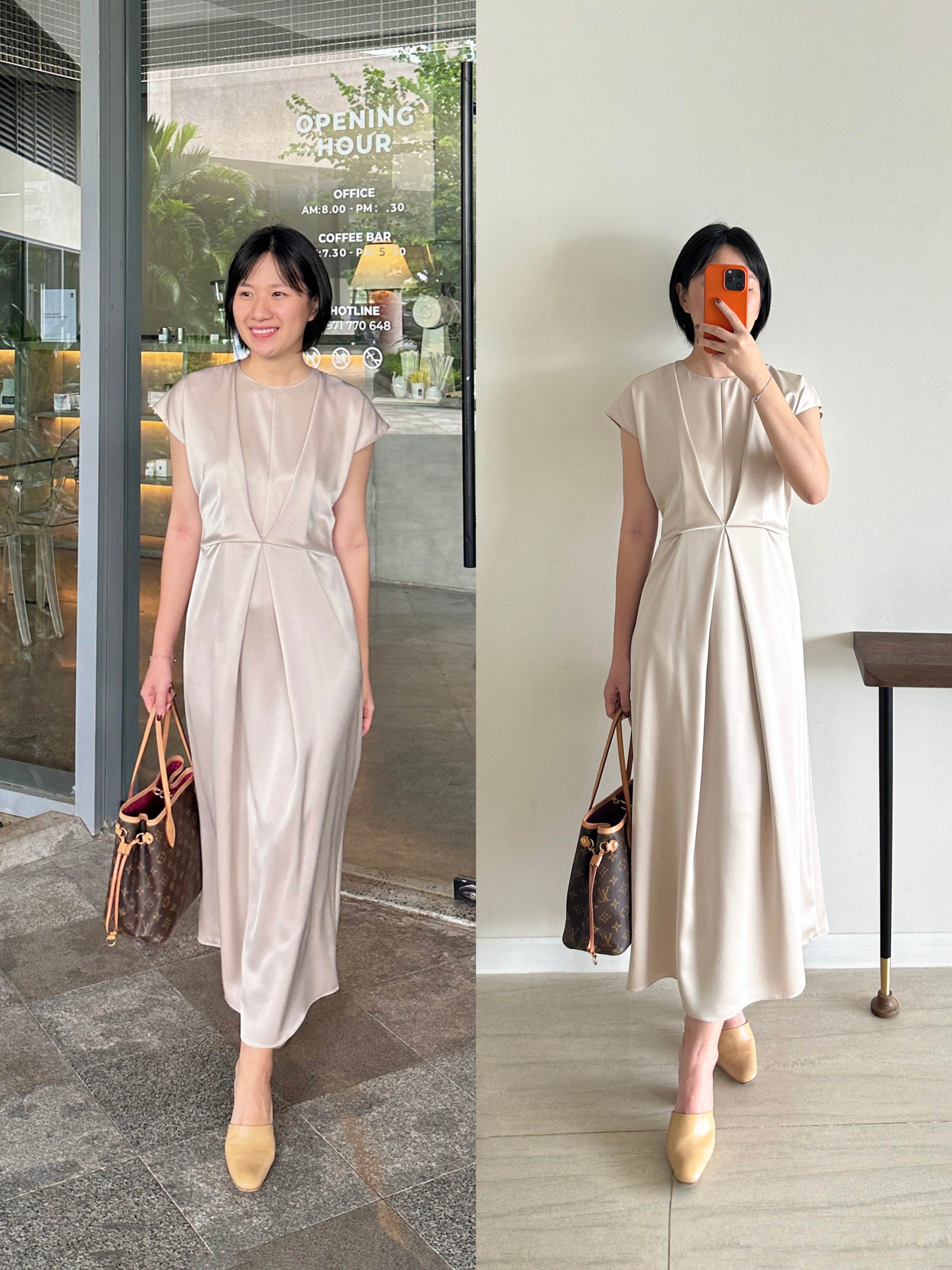Đầm midi lụa tứ thân Mauve Midi dress