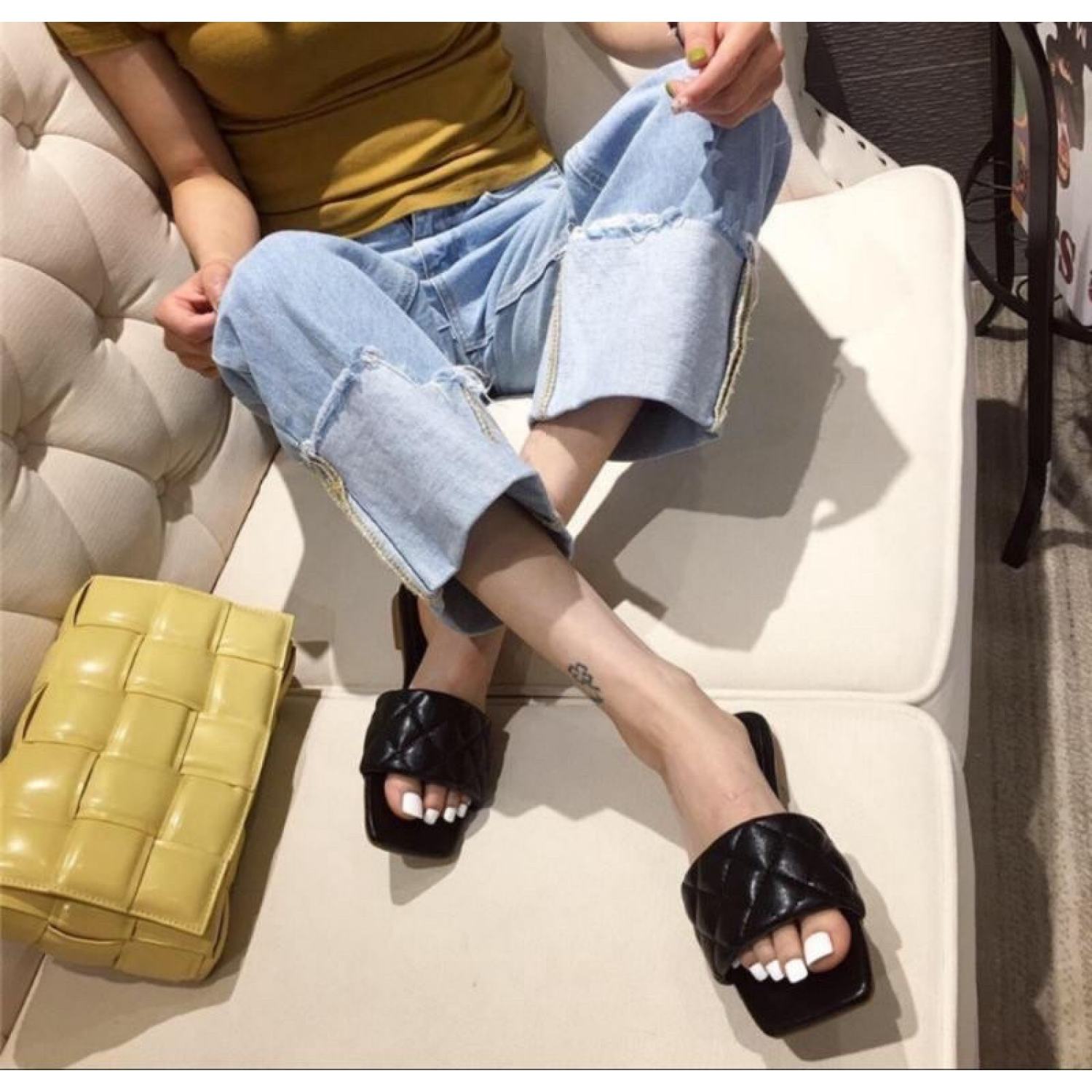 [Mã FAWEEKDAY2 giảm 10000 đơn 50000] Dép quai may chéo có bigsize 35-43