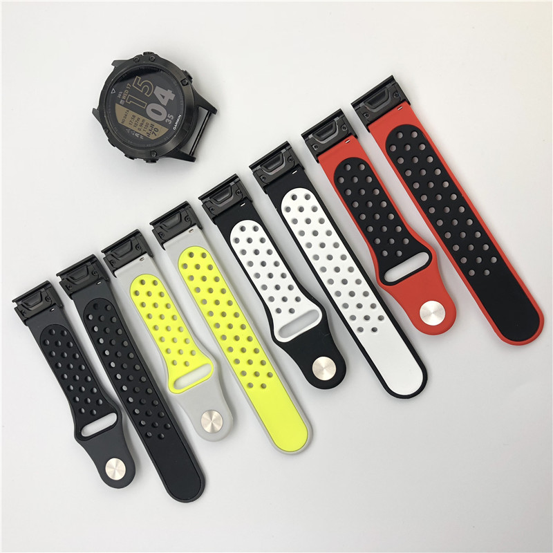 Zenia 22MM Quick Fit Dây đeo đồng hồ bằng silicon mềm thoáng khí cho Garmin Instinct 3 45mm AMOLED Crossover Solar Tactical Camo MARQ Tactix Descent G1 G2 Epix Gen 2 Fenix 8 E 7 6 Pro 5 Plus D2 Mach 1 Delta Quatix Approach S70 47mm S62/S60 Amazfit Falcon