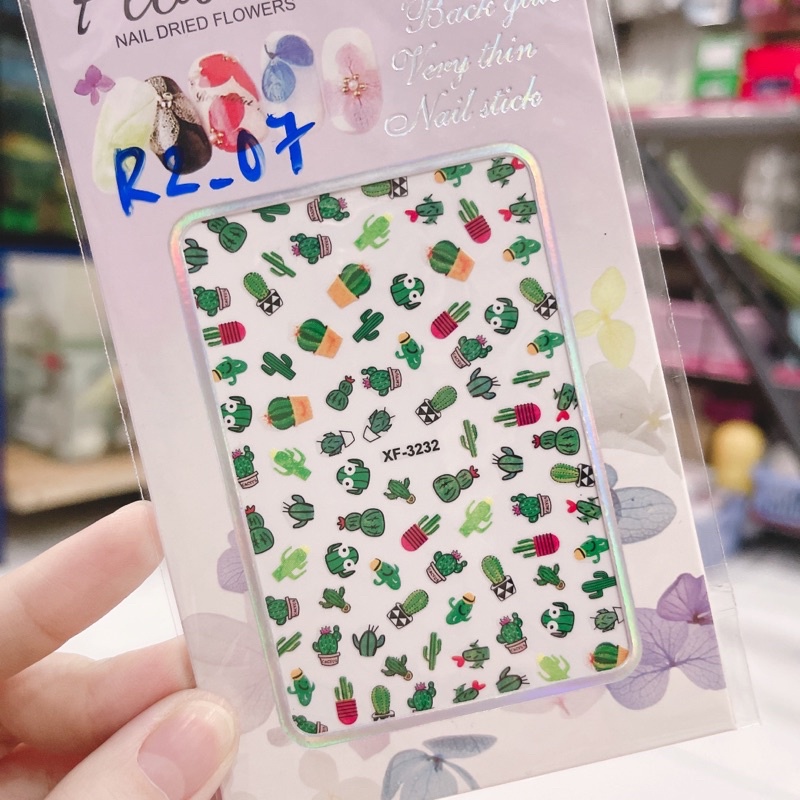 Sticker dán móng trang trí nail họa tiết hoa lá các kiểu