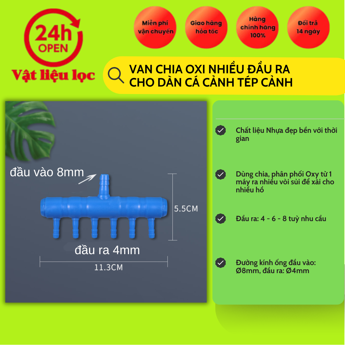 đầu chia oxy 6-10-12-16