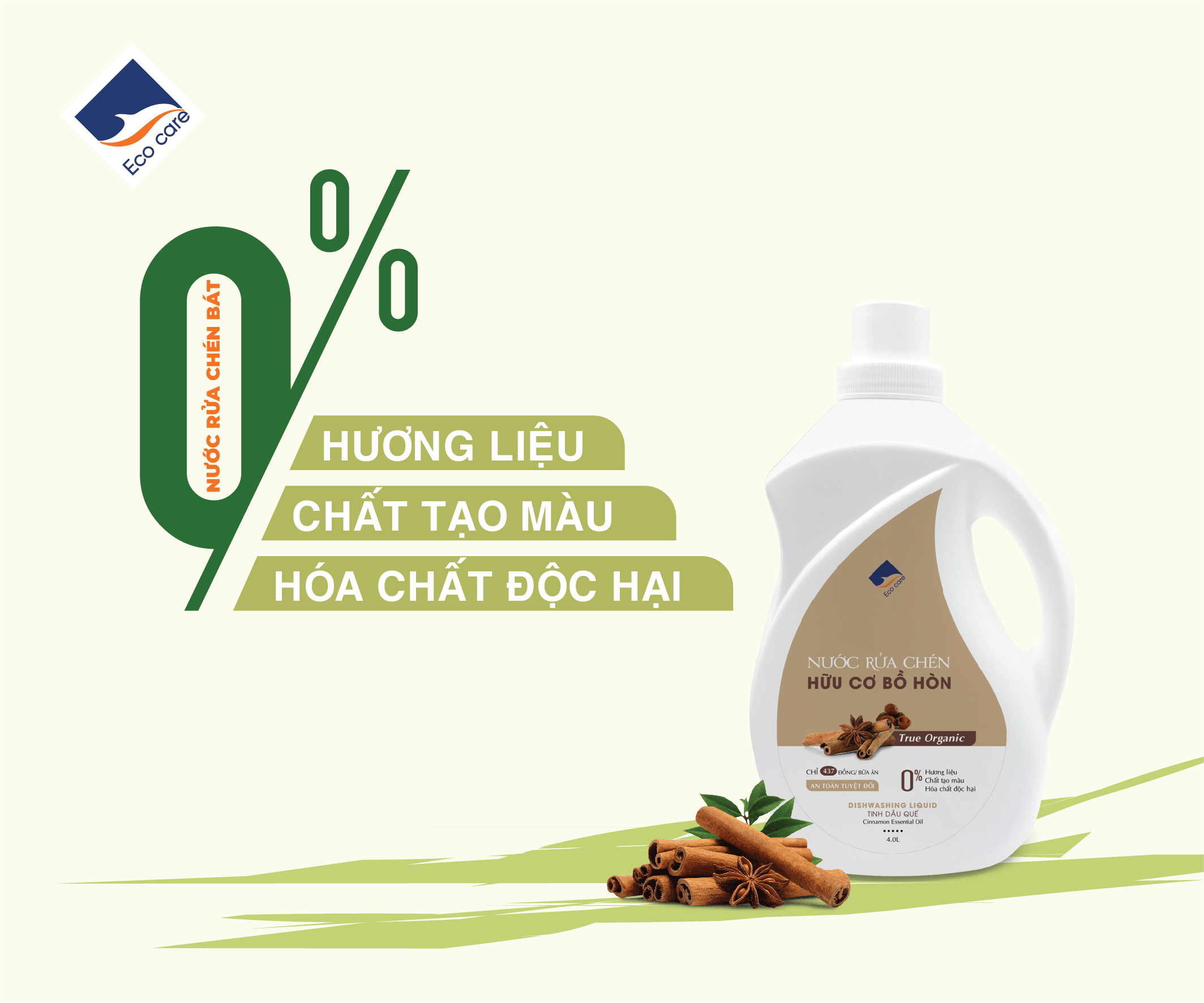 Nước rửa chén hữu cơ bồ hòn Ecocare