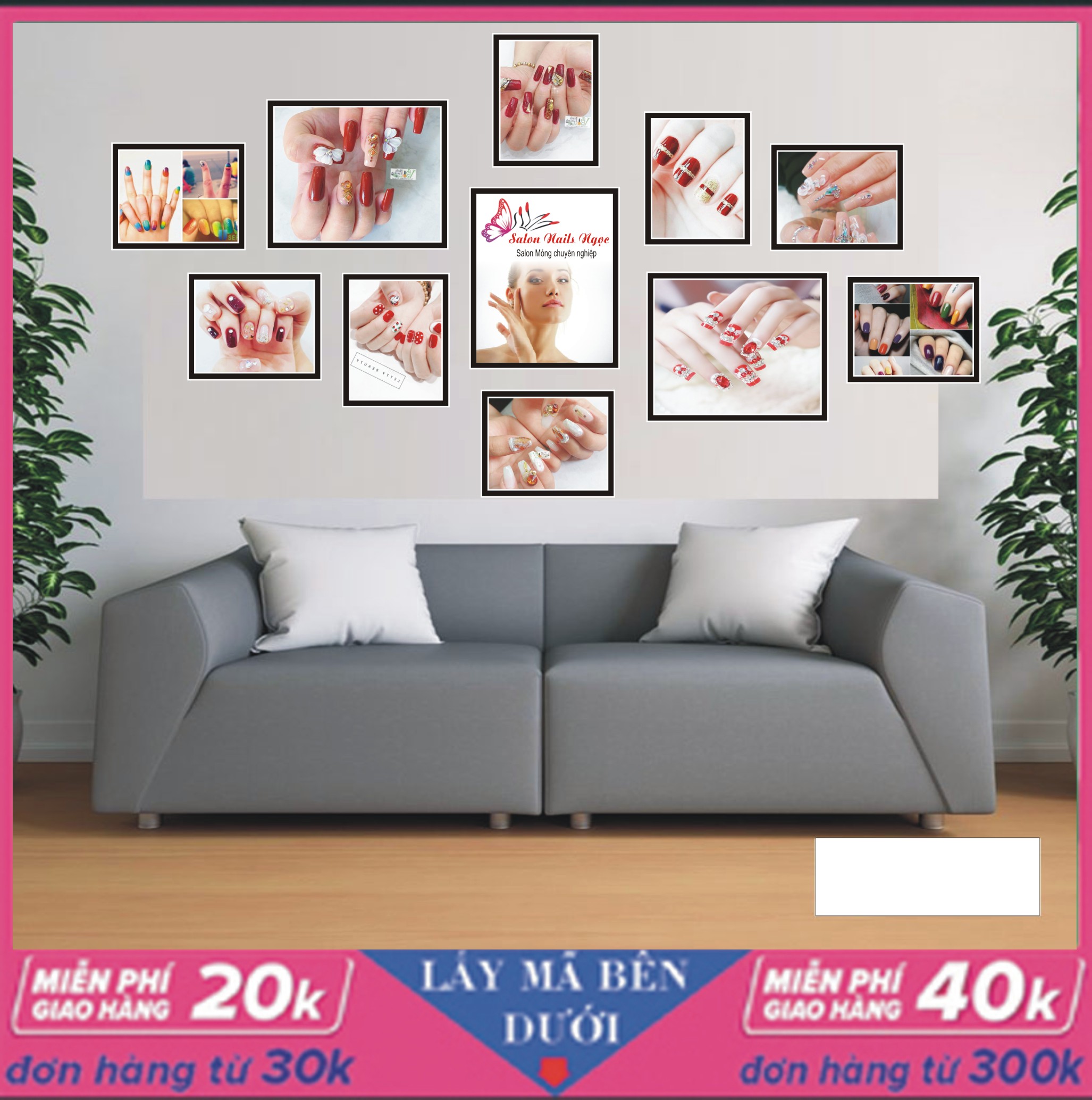 TRANH TỔNG HỢP  NAIL 3 FOMEX COMBO 11 BỨC KHỔ LỚN DÁN TUONG TRANG TRÍ  - NGHỆ THUẬT- THAY TÊN LOGO CHO QUÝ KHÁCH - QUÝ KHÁCH LƯU Ý ĐỂ LẠI TIN NHẮN THAY TÊN LOGO ( CAM KẾT CHẤT LƯỢNG NHƯ HÌNH)