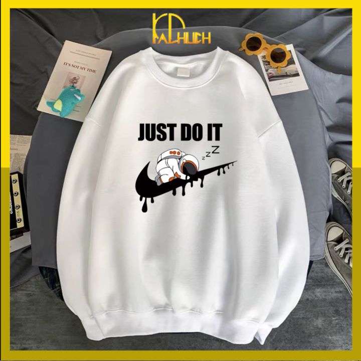 [Hoàn Tiền 15%] Áo sweater unisex JUST DO IT phi hành gia , nhiều màu nhiều size lựa chọn