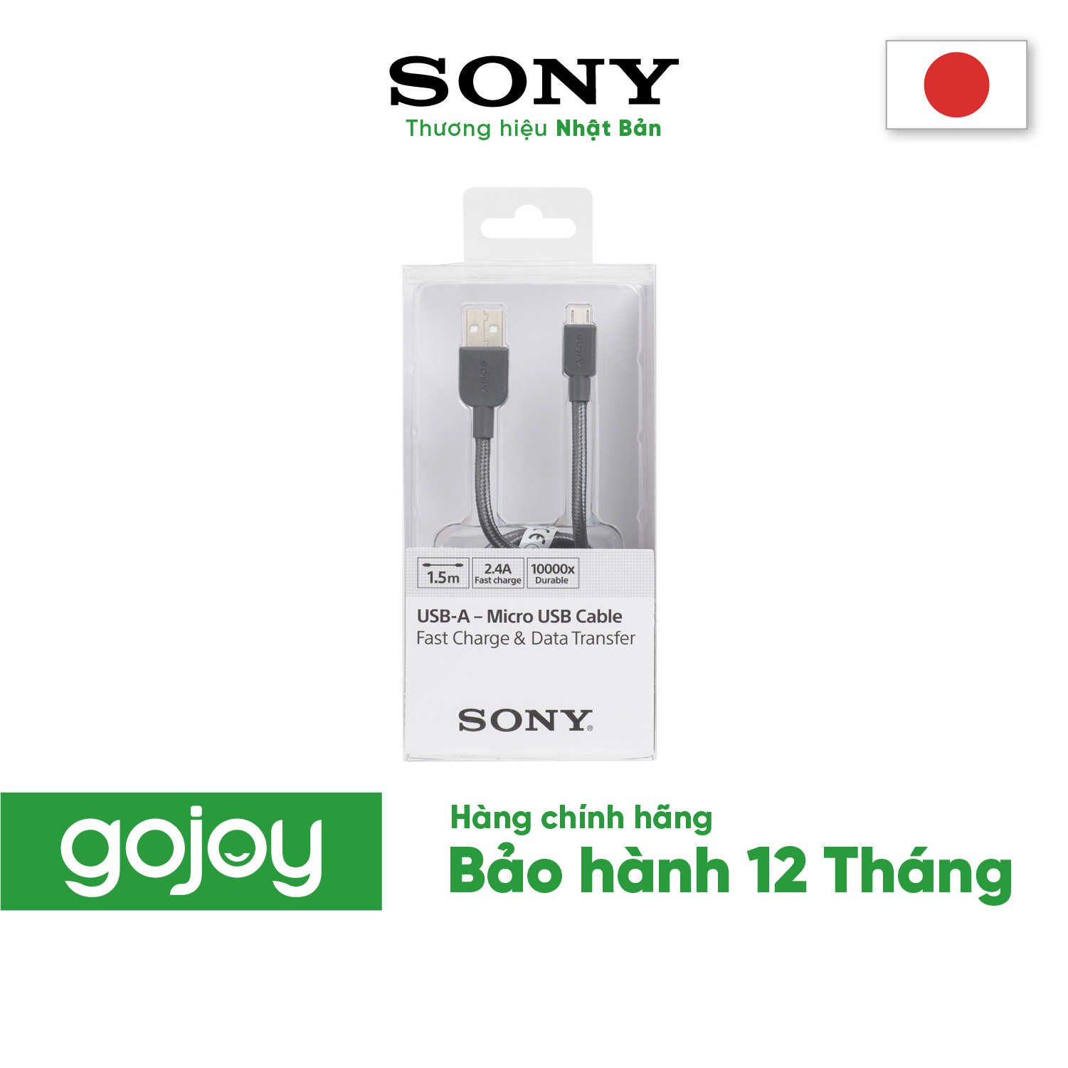 Cáp MICRO USB 1.5 m SONY CP-ABP150 - Bảo hành chính hãng 12 tháng