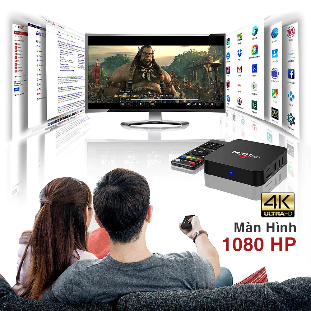 Android TV Box MXQ PRO 4K bản 16G+256GB Tiếng Việt Wifi 5G Smart Tivi Box xem truyền hình 100 kênh miễn phí, xem Youtube