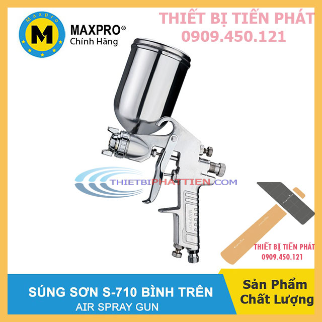 [HCM]Full Bộ Súng Phun Sơn Maxppro S710G + Bình Chứa Sơn 400Cc