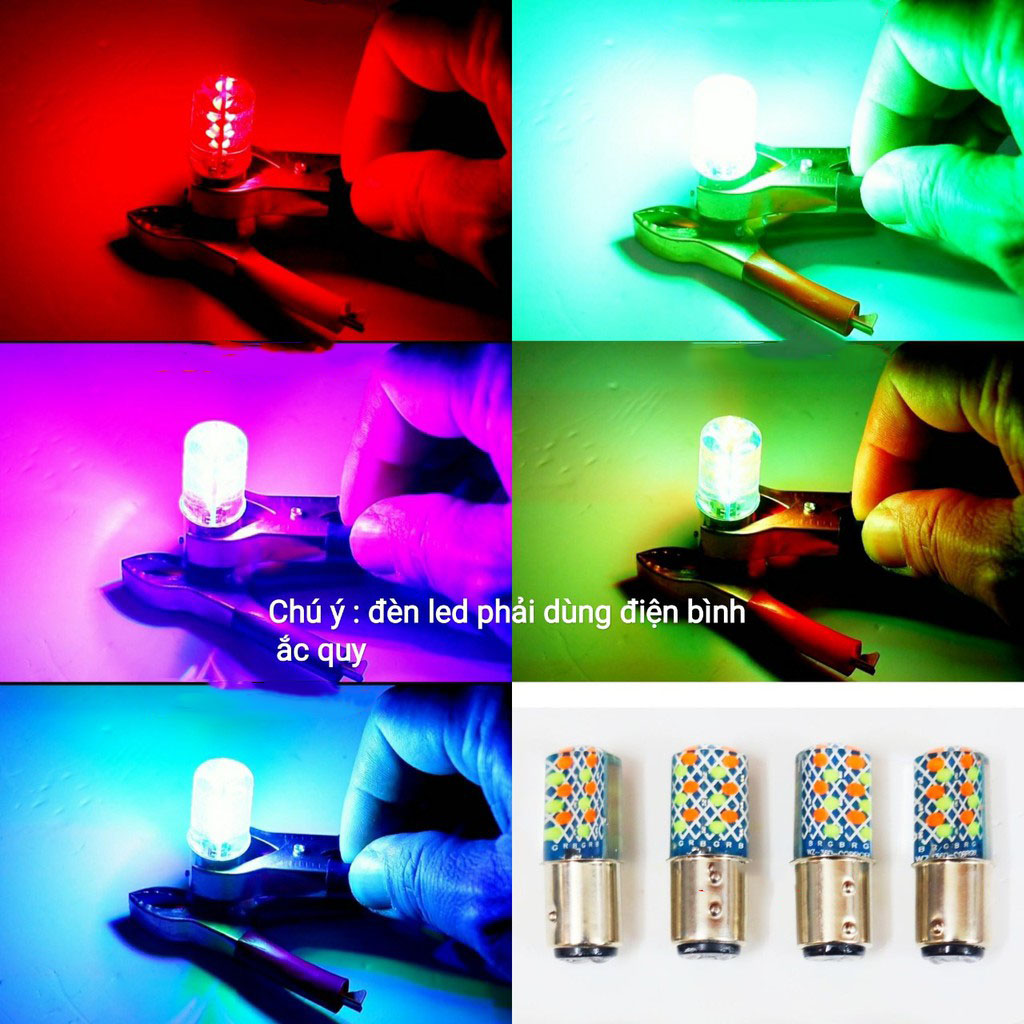 Đèn Led hậu nháy 7 màu F1 cho ôtô, xe máy(sử dụng điện bình)