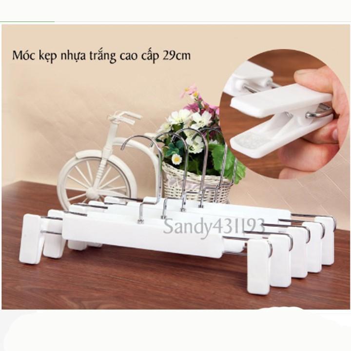 Bộ 10 Móc Kẹp Nhựa Trắng 29cm