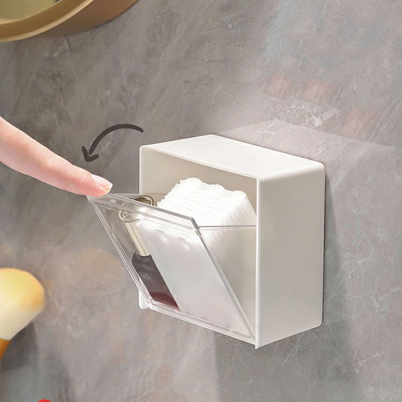 Dongchigai Hộp đựng đồ gắn tường hộp đựng tăm bông bằng nhựa thiết kế vỏ sò