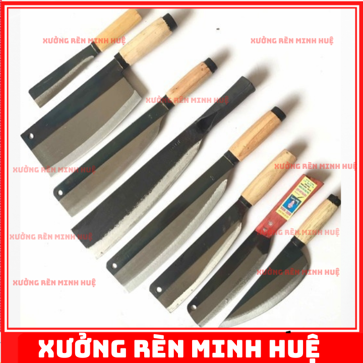 Bộ dao 8 món nhíp xe hàng rèn thủ công cao cấp