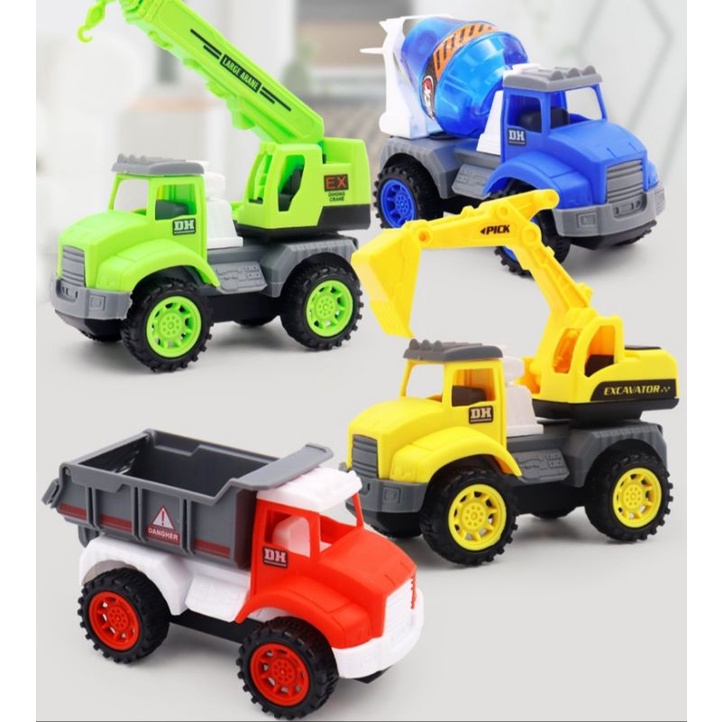 Bộ Túi 4 Xe Công Trình 4 Màu Cho Bé