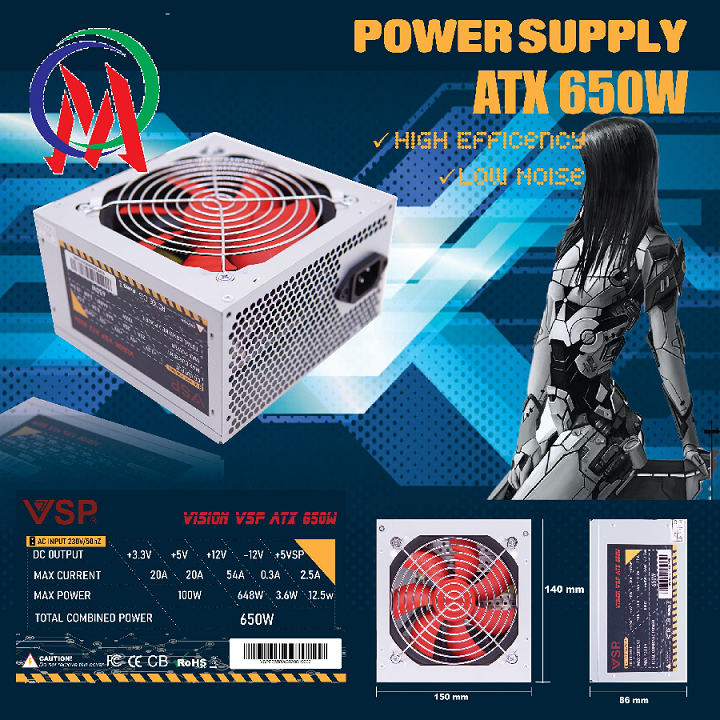 [HCM]Nguồn máy tính VSP ATX 650W