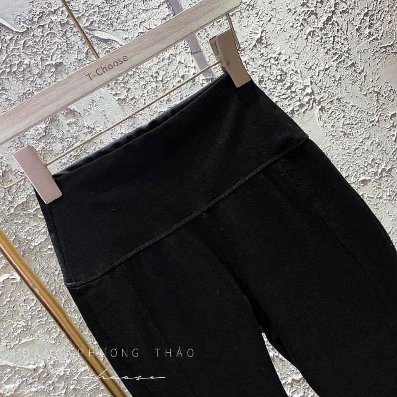 Quần Legging Wang Cạp Cao Nịt Eo Siêu Cấp chất umi Dày Dặn Co Giãn Đa Chiều Tốt