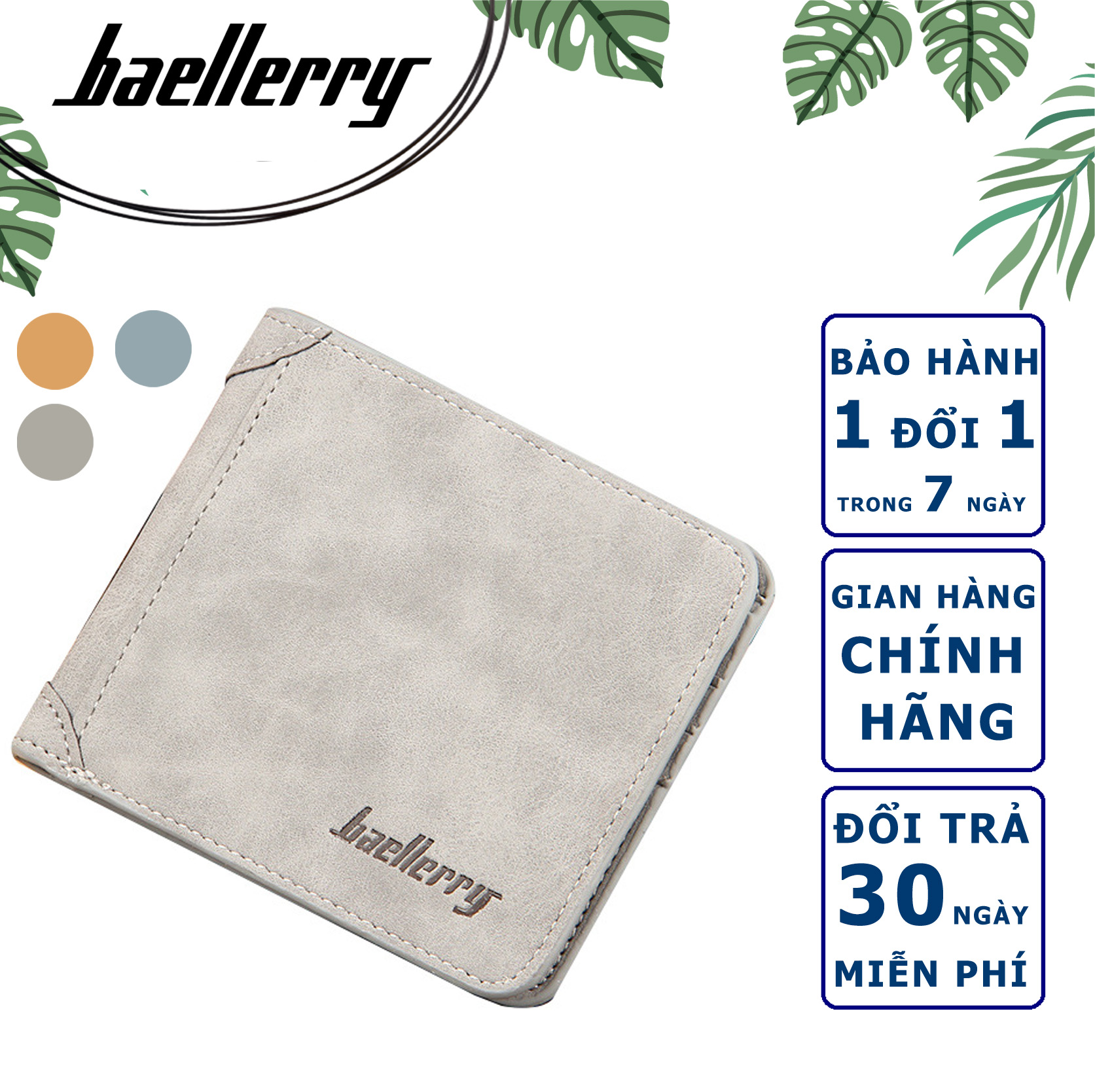 bóp ví nam hàng hiệu Baellerry có nhiều ngăn mỏng nhẹ gọn gàng