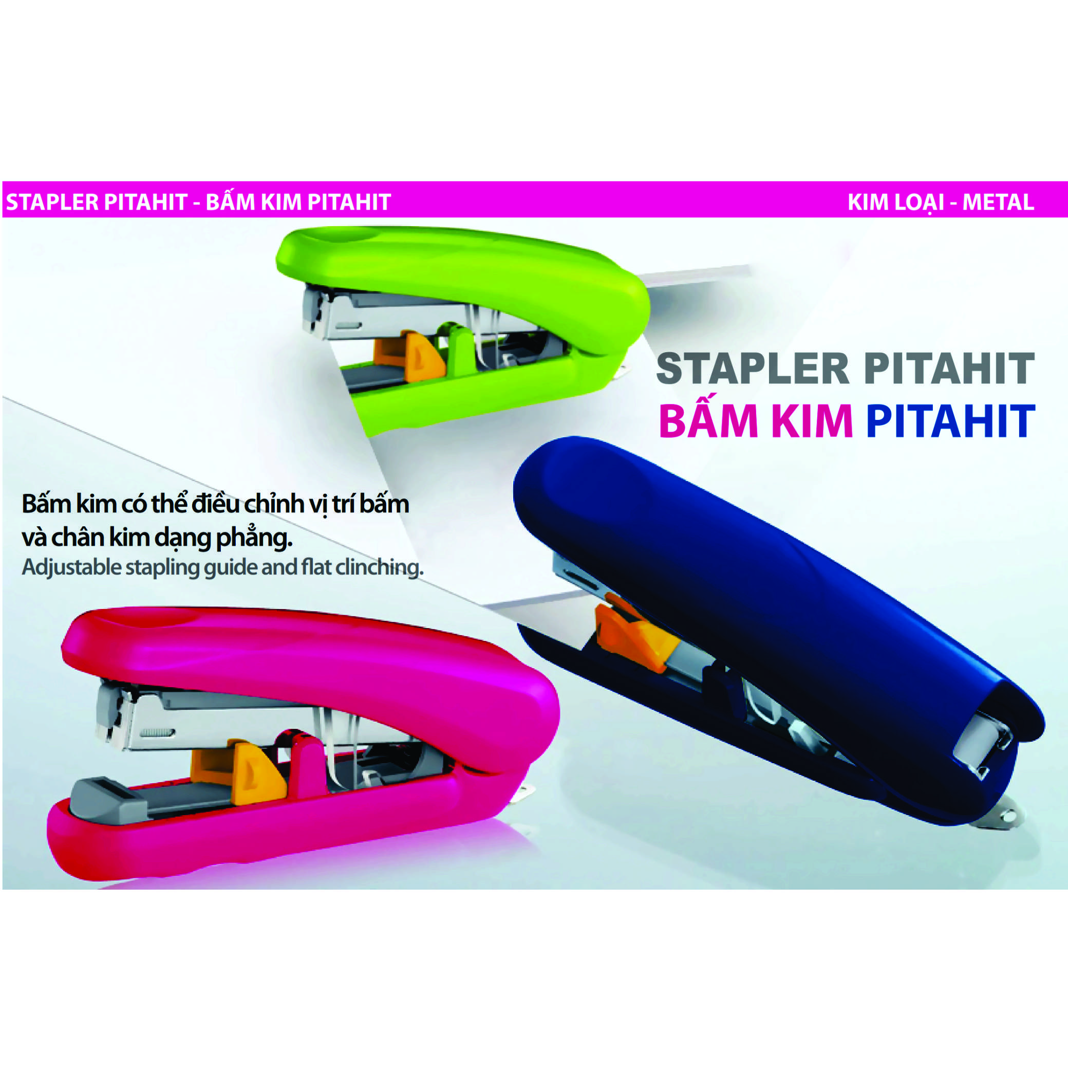 Đồ Bấm Dập Ghim Pitahit PLUS Kèm Hộp Kim Số 10