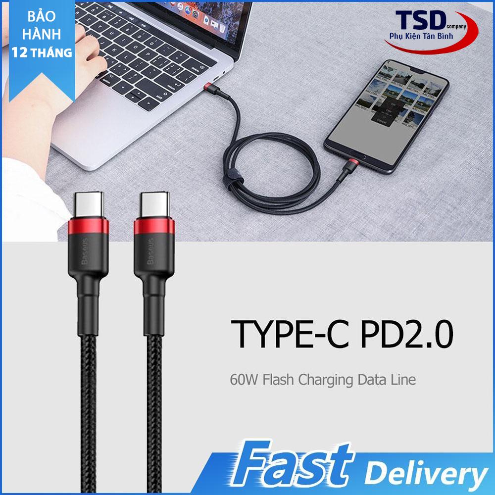 Cáp Type C to Type C PD 2.0 60W Chính Hãng Baseus