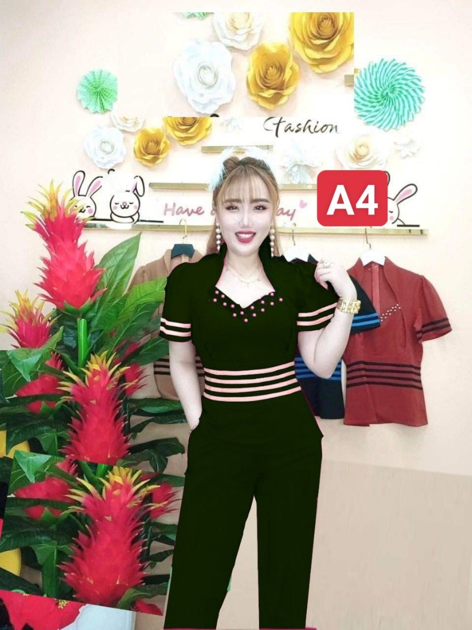 Set bộ mặc nhà thun cát hàn quần dài