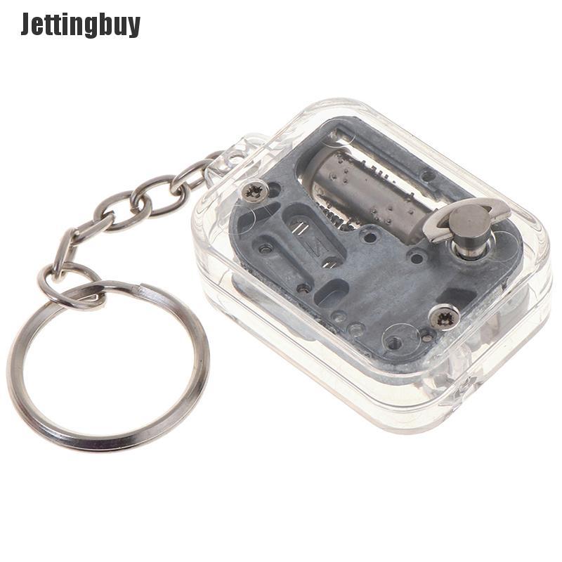 Jettingbuy 1Pc Music Box DIY Mechanical Metal Music Boxes Clockwork Keychain Gift