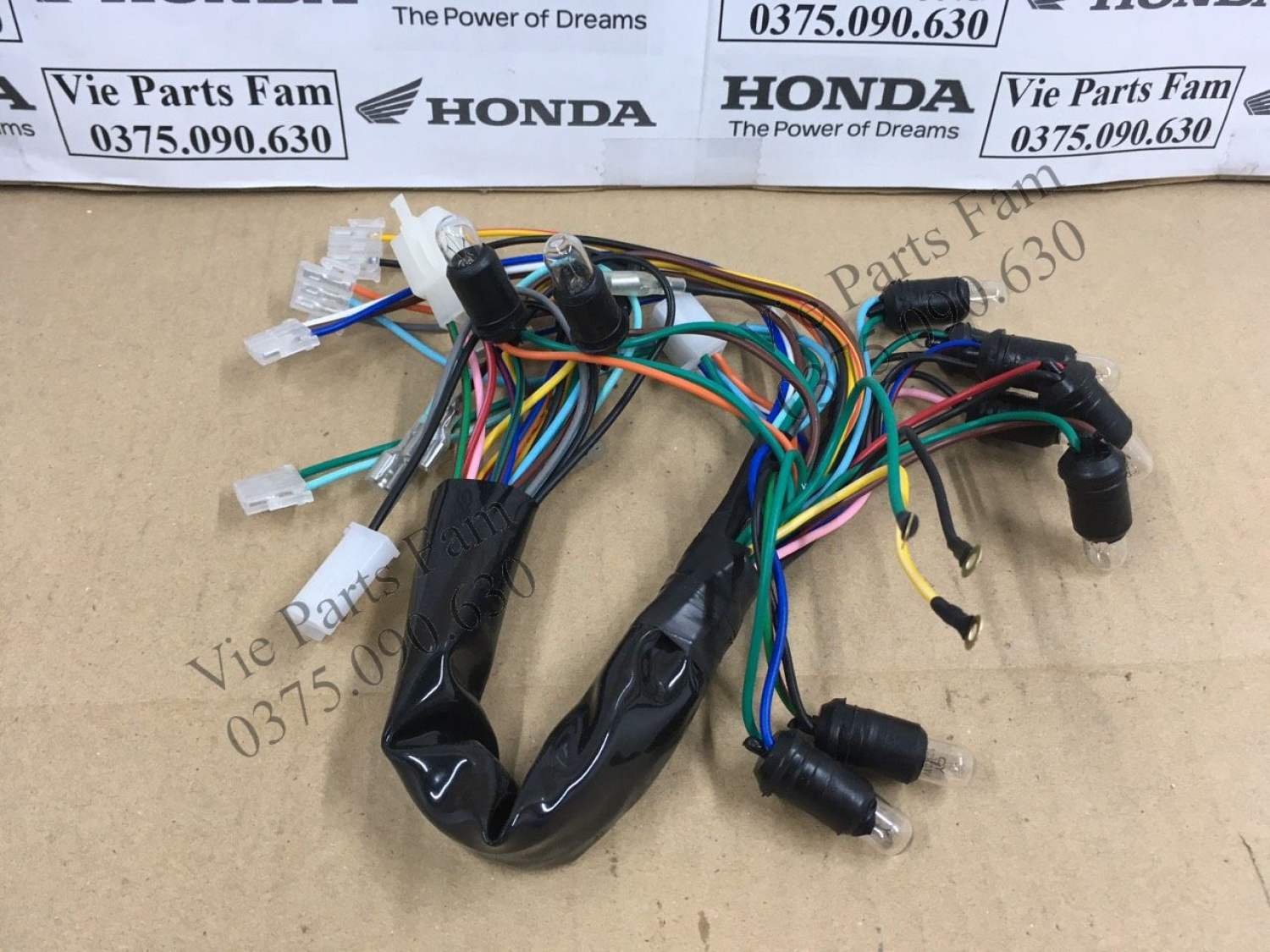 Bộ dây điện đồng hồ xe Wave A, S100, RS100, Wave cá 100, Wave rồng 100 (giắc cắm như hình shop chụp quý khách vui lòng xem kỹ)