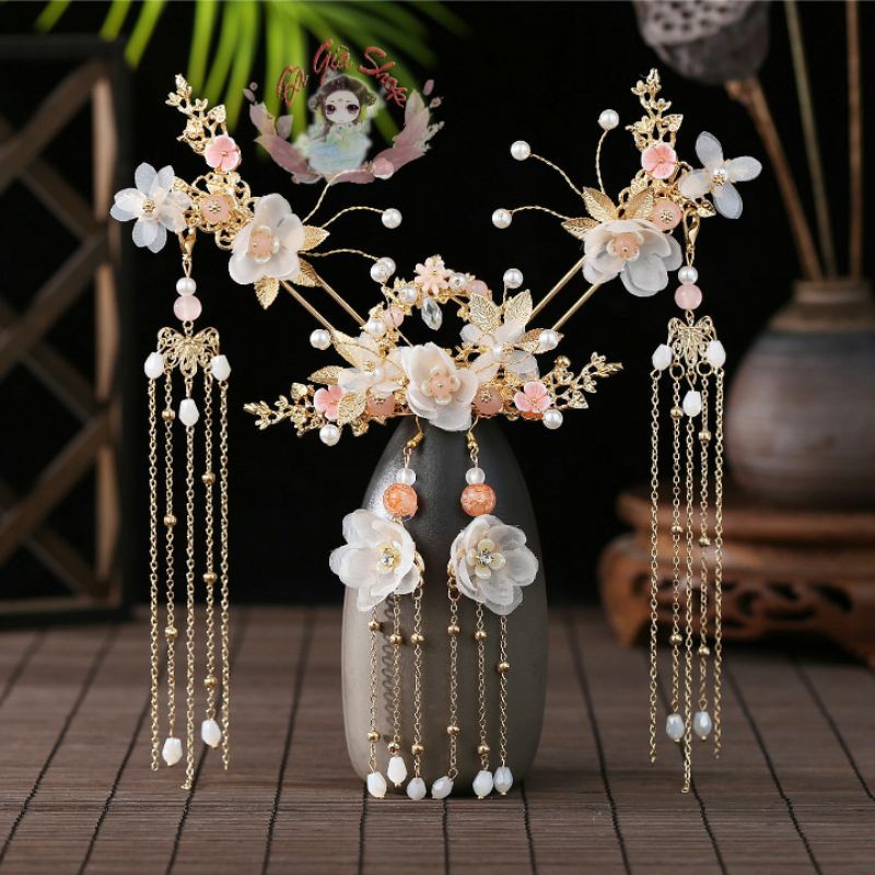 (Nhiều mẫu) Full set Trâm cài tóc trang sức cổ trang
