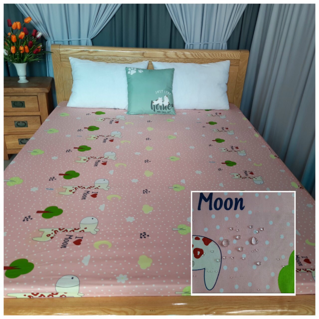 Drap chống thấm cao cấp 1m2x2m, (nệm cao dưới 15cm)
