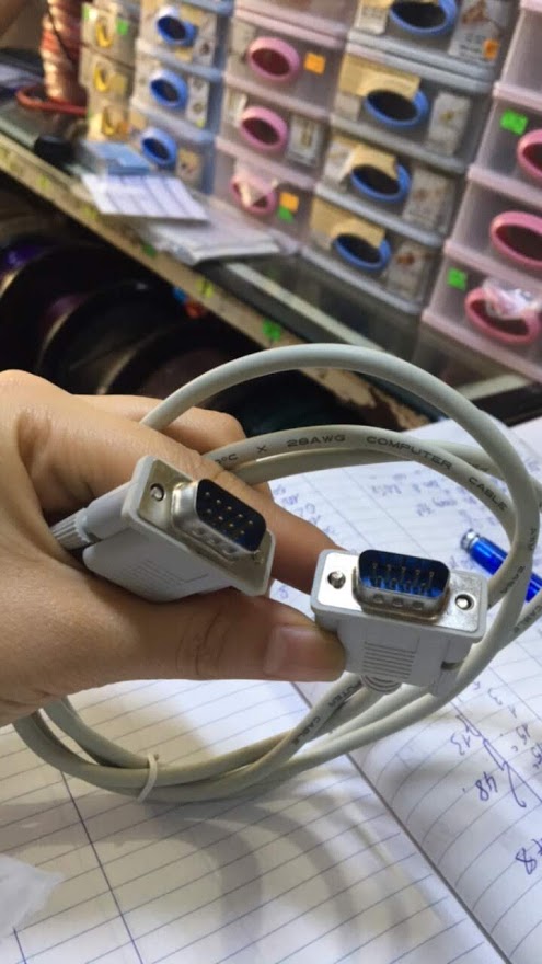 Dây tín hiệu COM 9 chân (DP 9 chân hoặc RS232) đực đực dài 1.2 m.