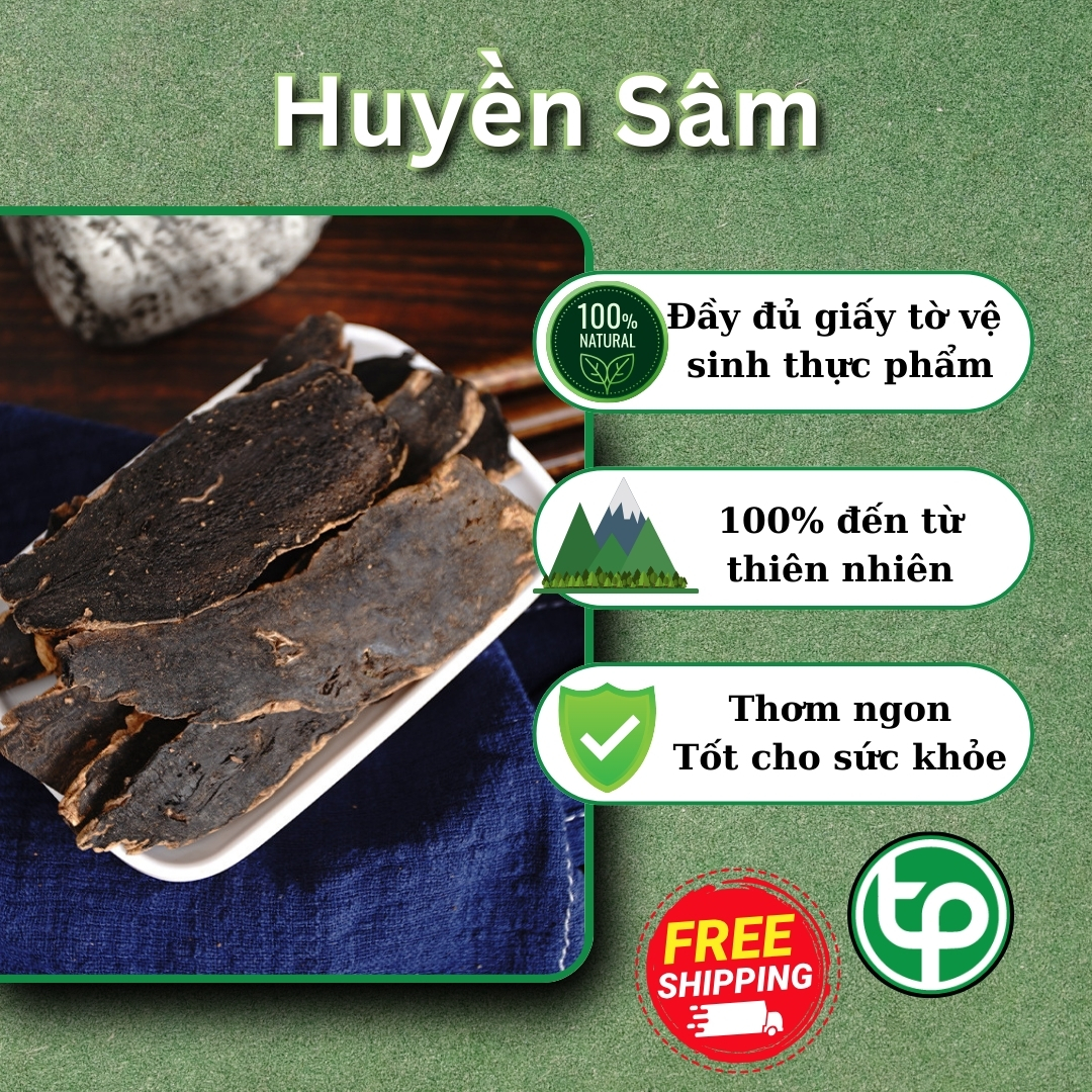Huyền sâm khô 100g - Tấn Phát - Chuyên dùng để pha trà thanh nhiệt và giải độc cho cơ thể