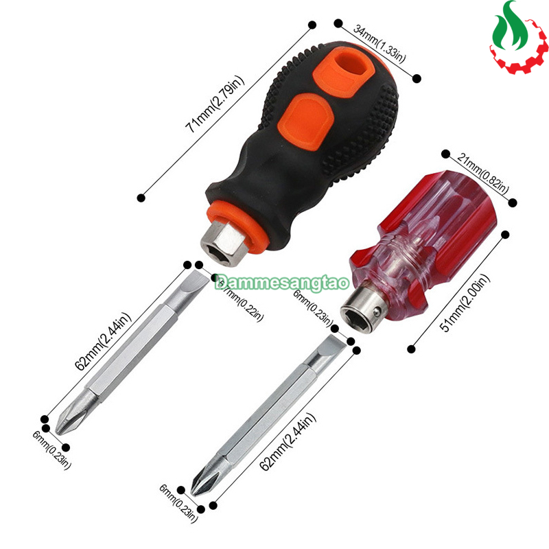 Mini Screwdriver with 2 Short Ends