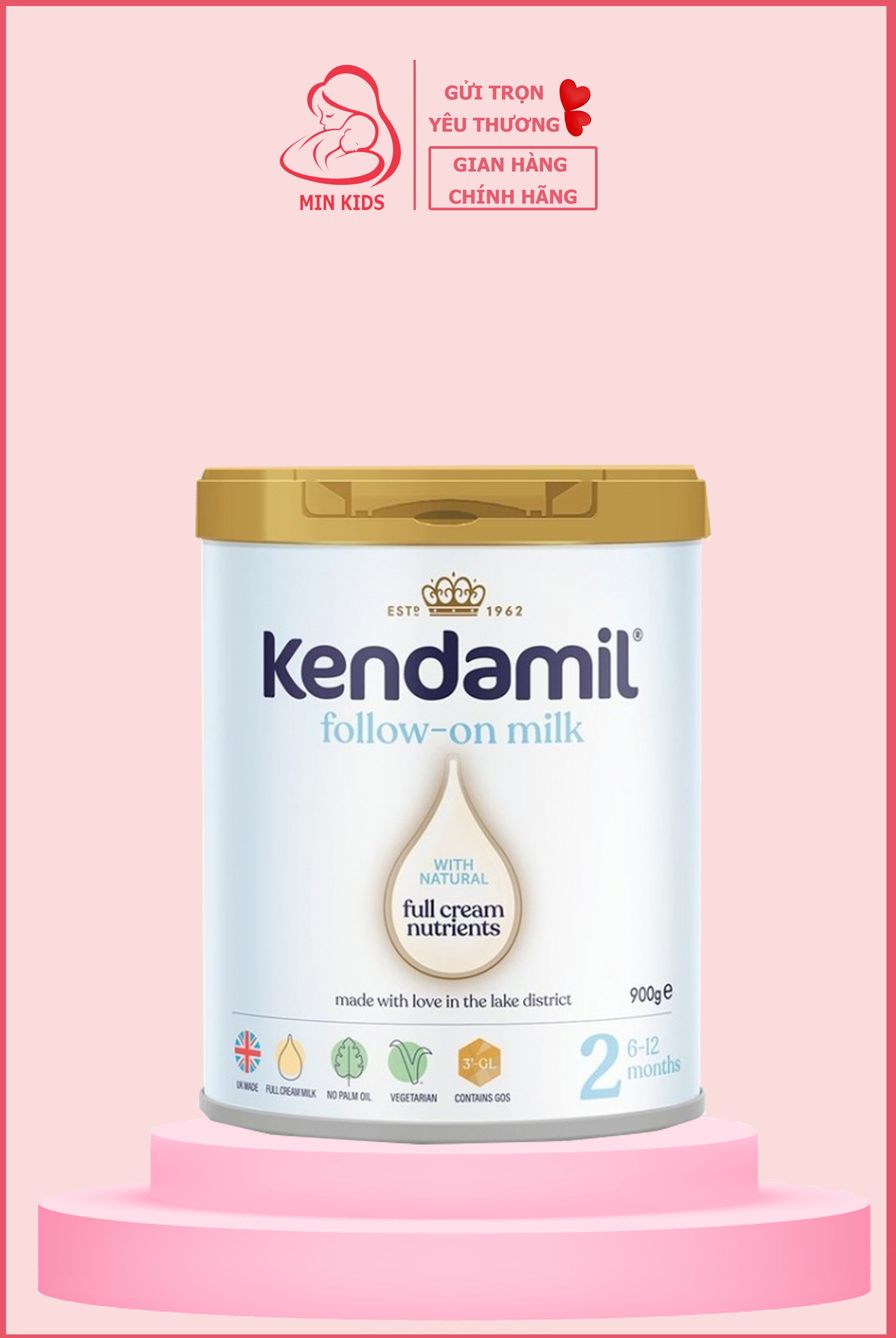Sữa Công thức nguyên kem Kendamil Follow-On Số 2 900g
