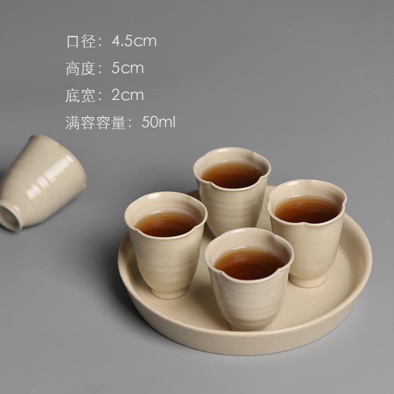 Muchun Tông Lấy Miệng Bình Hoa Màu Xám Thảo Mộc Men Thủ Công Hoàn Toàn Begonia Cup Kwai Miệng Diềm Hoa Gốm Sứ Trà Kungfu Tách Trà