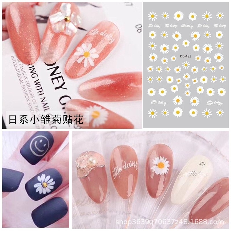 Sticker 3D - Hình dán móng daisy hoa cúc (COMBO 2 MIENG ) - ST096 nhập khẩu