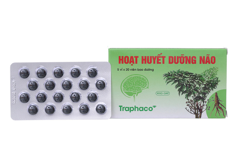 Hoạt huyết dưỡng não Traphaco viên bao đường (Hộp 100 viên) cao cấp