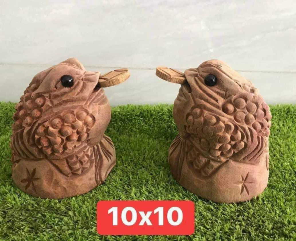 Cóc gỗ Xá Xị phong thủy kích thước 10cm