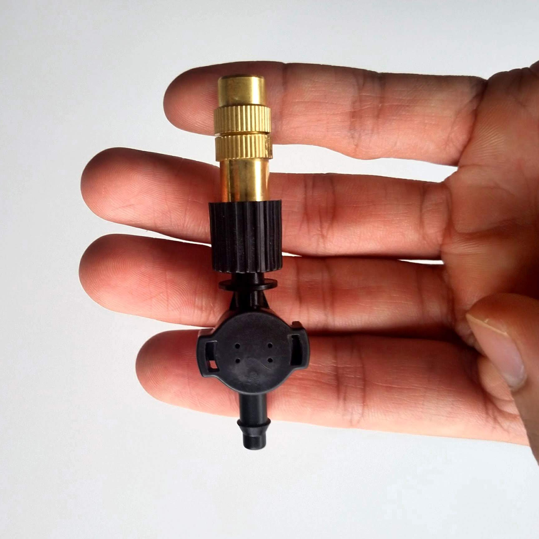Béc phun sương đồng 1 cửa kèm van áp chống nhỏ giọt - combo 10 béc