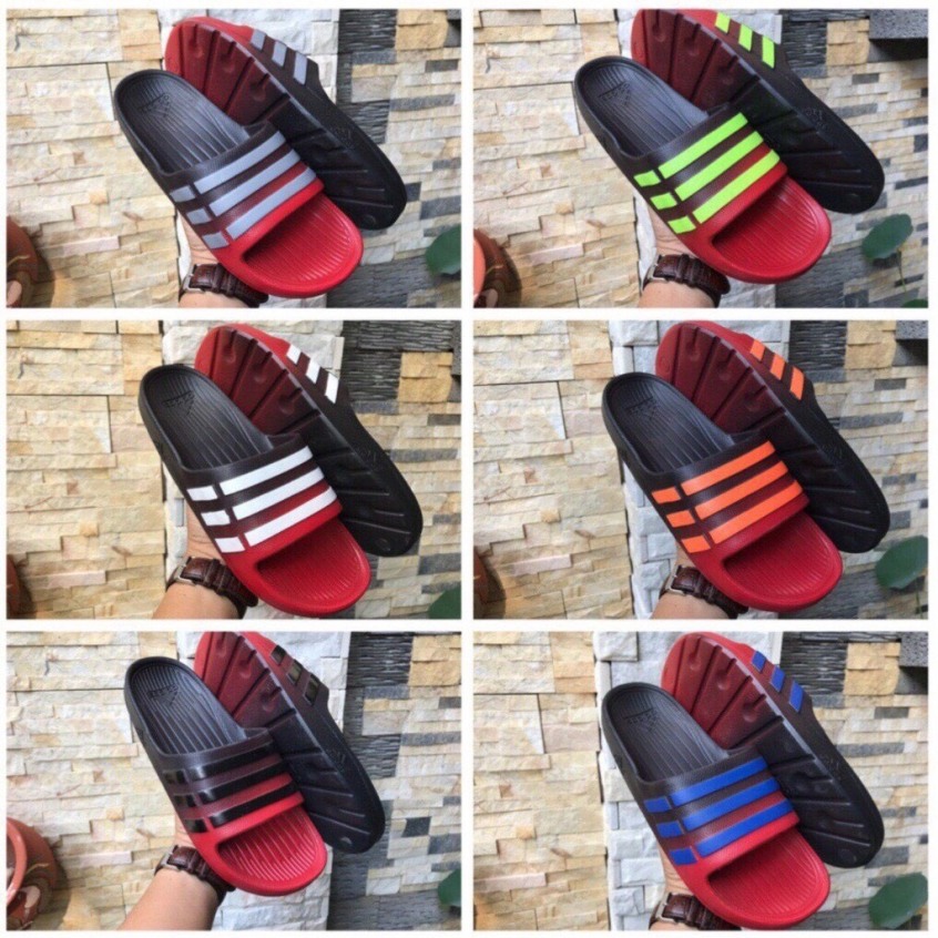 Dép Nam Đúc 3 Sọc Quai Ngang Adidas Duramo Marbled Hàng VNXK ( Hình Thật ) - Đế Phun Đen Xanh Non Sọc Trắng 20201009 010 giá rẻ