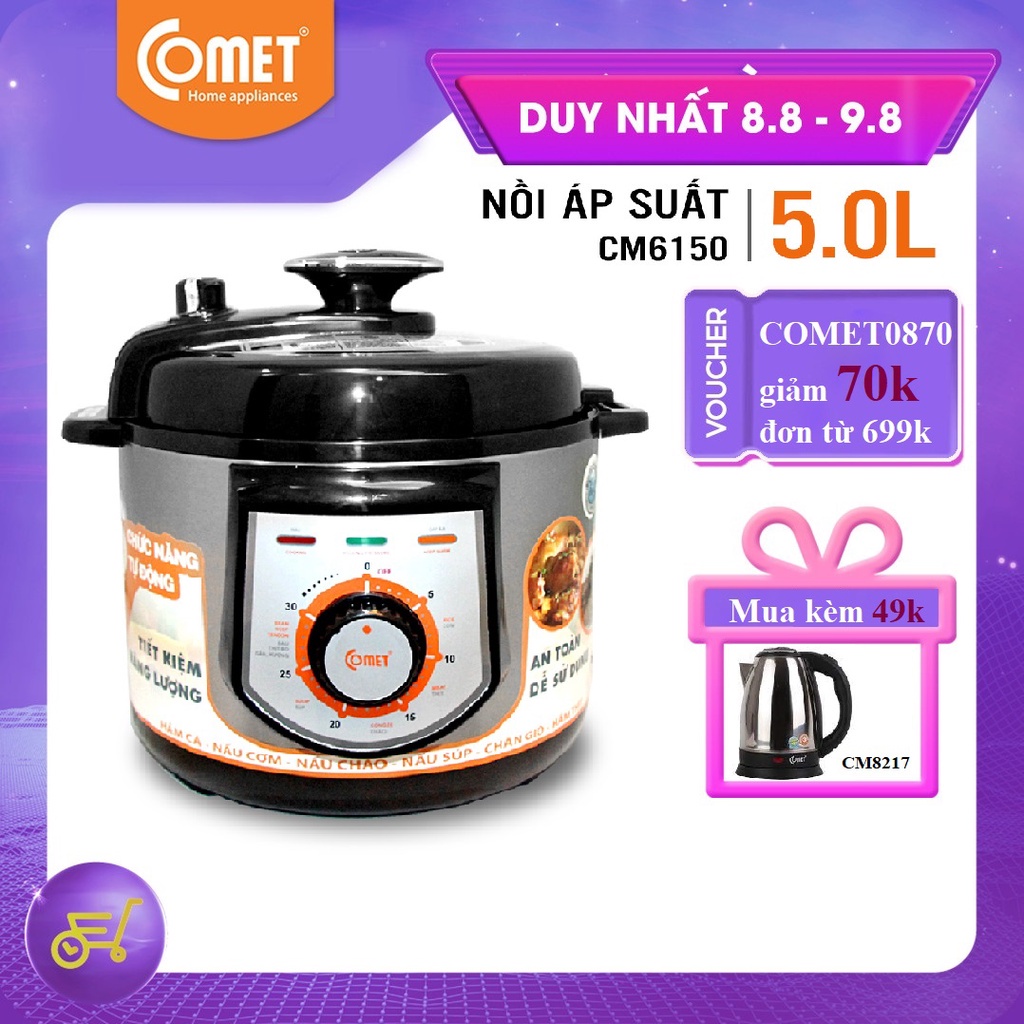 Nồi Áp Suất Comet Cm6150 Chính Hãng 5 Lít