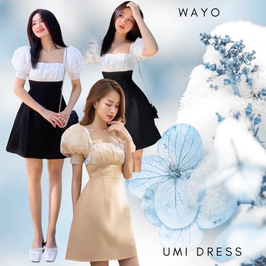 Đầm WAYO xoè cổ vuông voan xịn