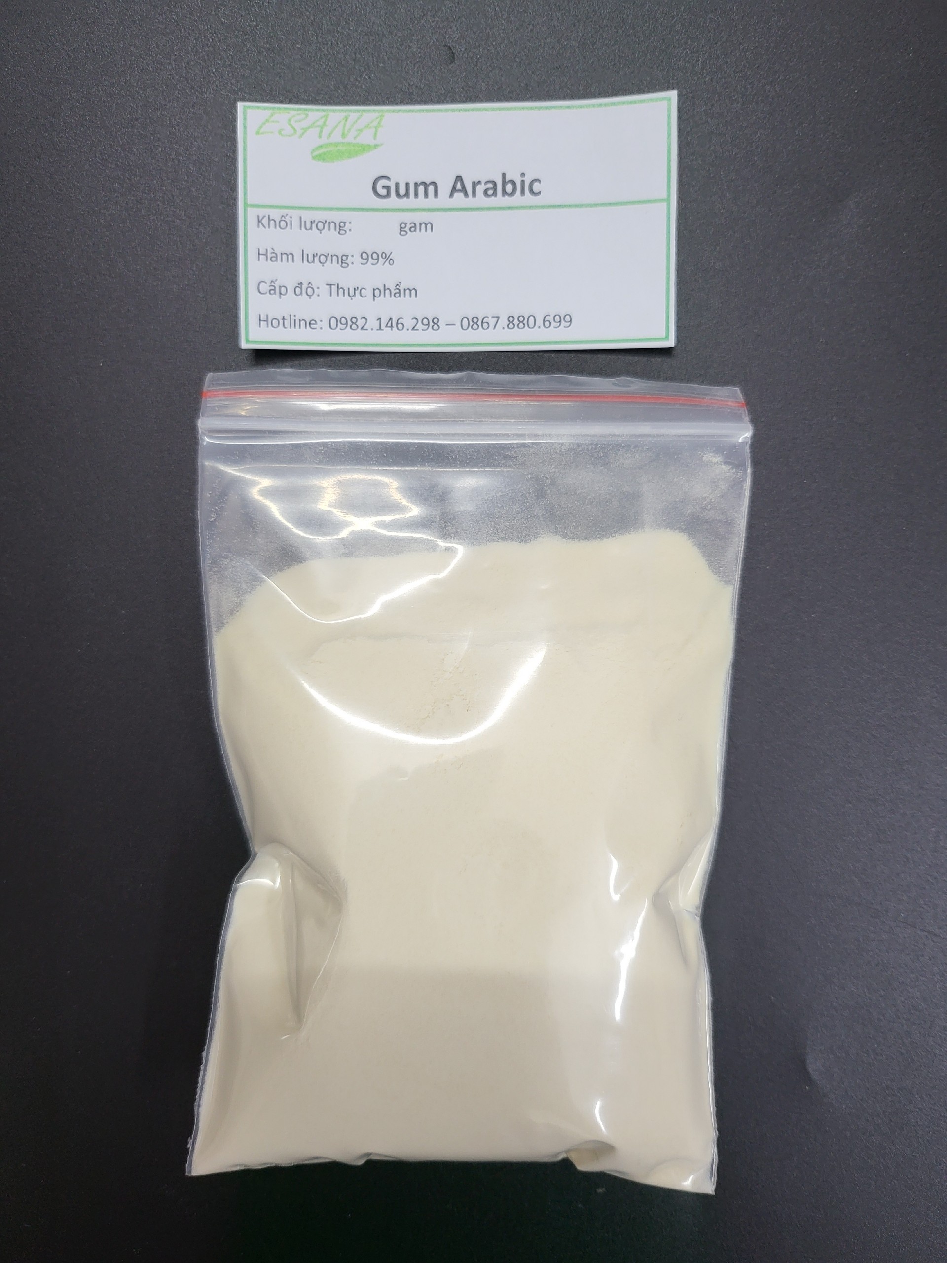 Bột nguyên liệu Gum Arabic (Gôm Arabic) 99% cấp thực phẩm