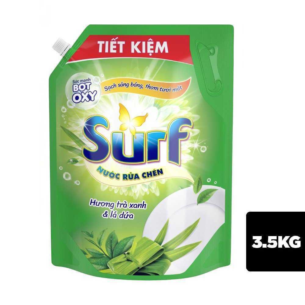 Nước Rửa Chén Surf Hương Trà Xanh & Lá Dứa (3.5kg)