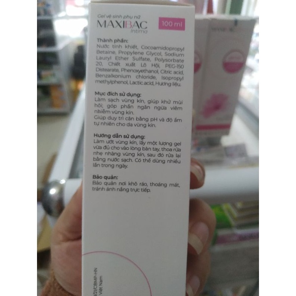 Gel vệ sinh phụ nữ Maxibac Intima pH 3.8