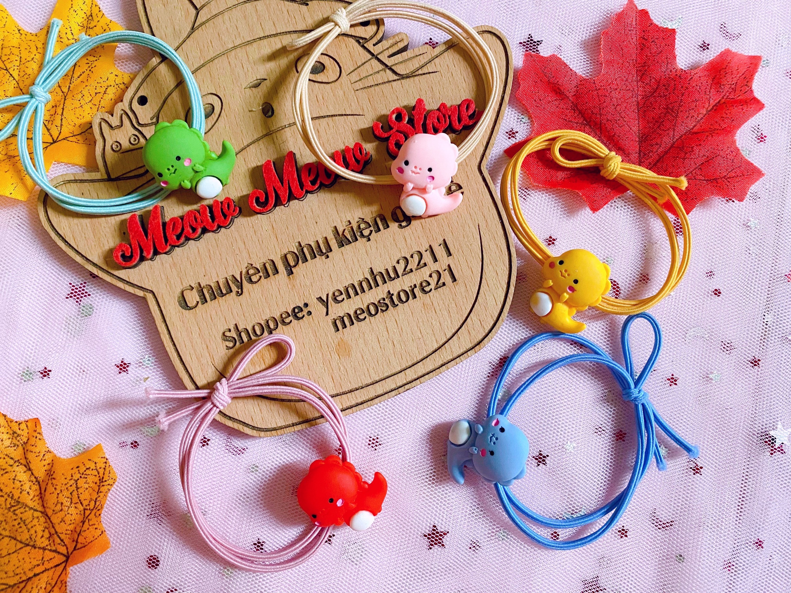 COMBO 2 CỘT❣️Ảnh thật❣️Được Chọn Mẫu- Cột Tóc Bé Khủng Long Siêu Cưng- Dây Cột Tóc Giá Rẻ❣️
