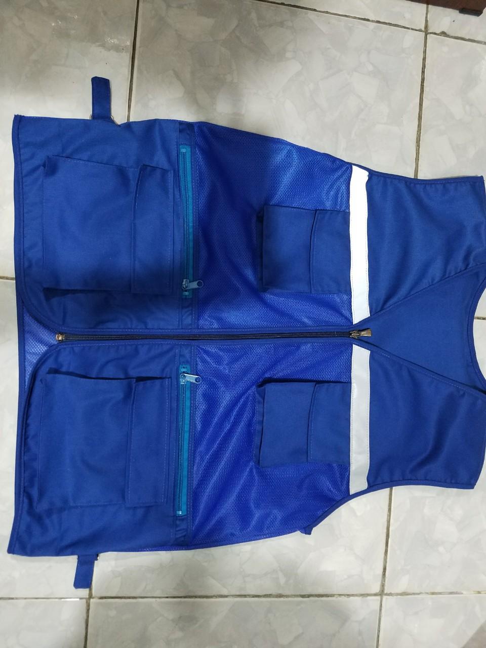 [HCM]Áo gile kỹ sư xanh dương cao cấp.