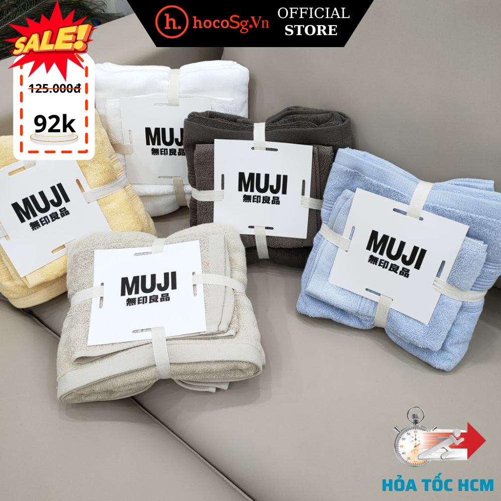 Combo sét 2 khăn tắm muji khổ lớn kích thước 60*120cm