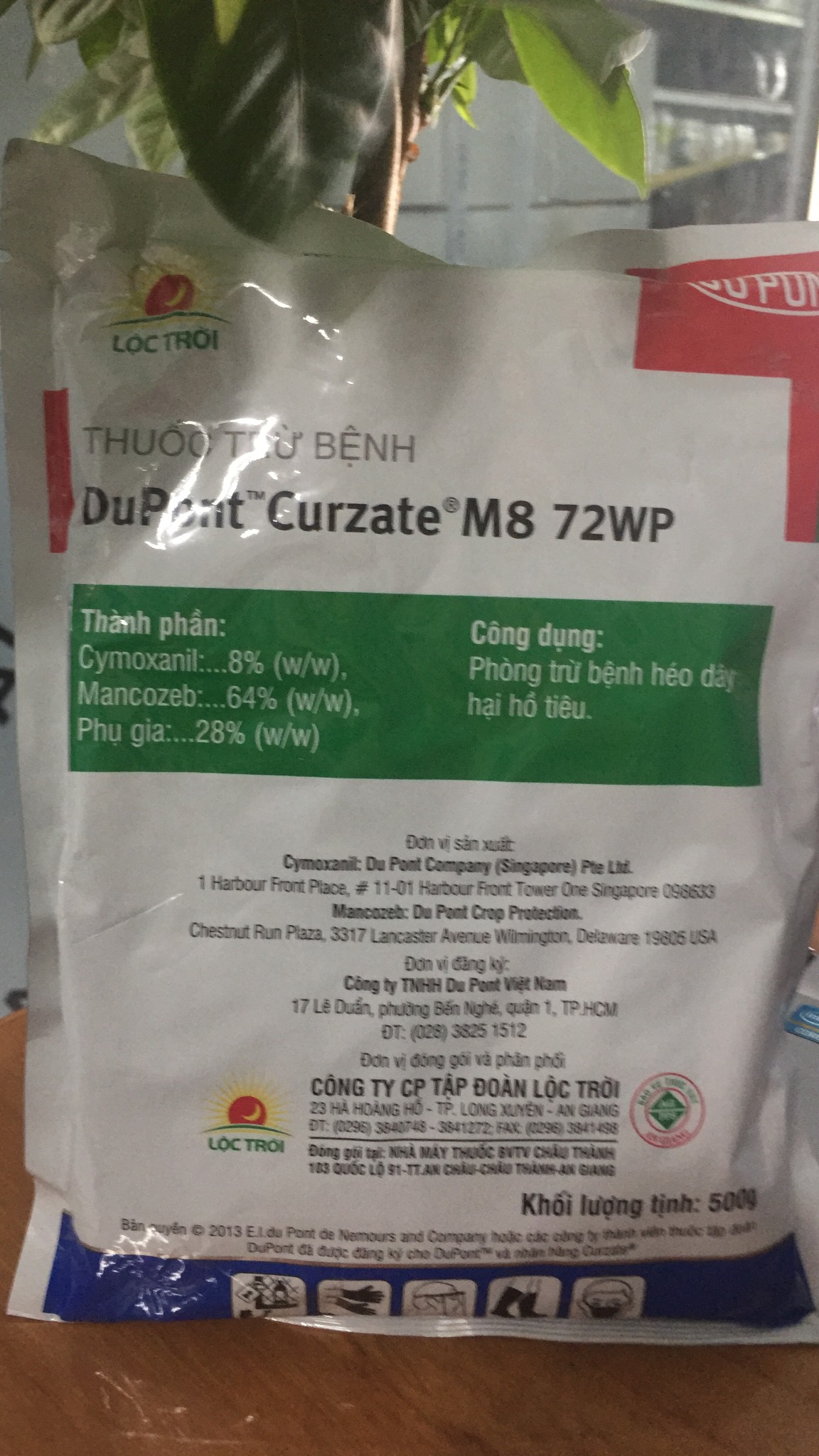THUỐC TRỪ BỆNH CURZATE M8 72WP 100G