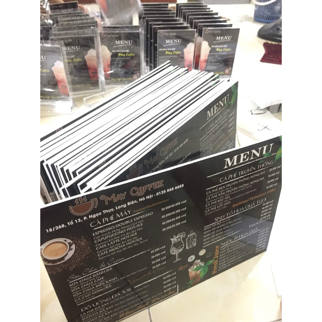 In Menu Cứng Dày Intemre.com Để Bàn Formex (Format) KT: A5, A4, A3