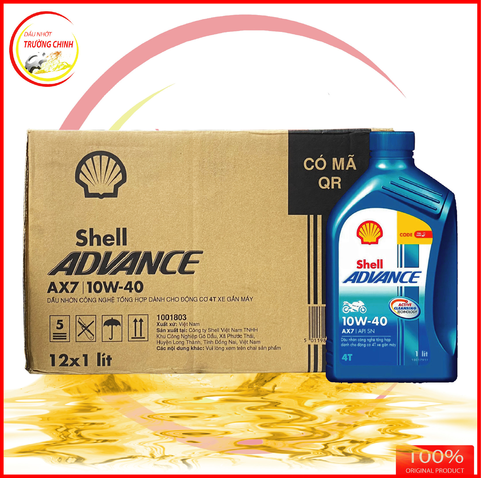 Shell Advance 4T AX7 10W40 Synthetic Based dành cho xe số