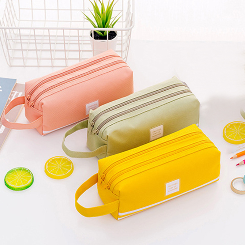 Colorful Large Capacity Pencil Cases Bags Creative Korea Fabric Pen Box Pouch Case School Office Stationary Supplies