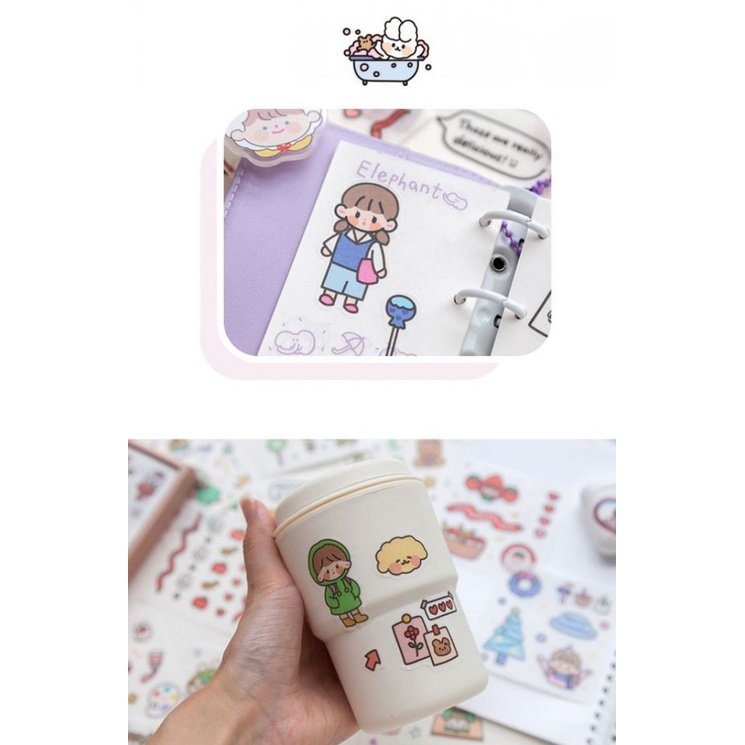 Set 5 Sticker Đáng Yêu - Miếng Dán Siêu Dính Chống Nước